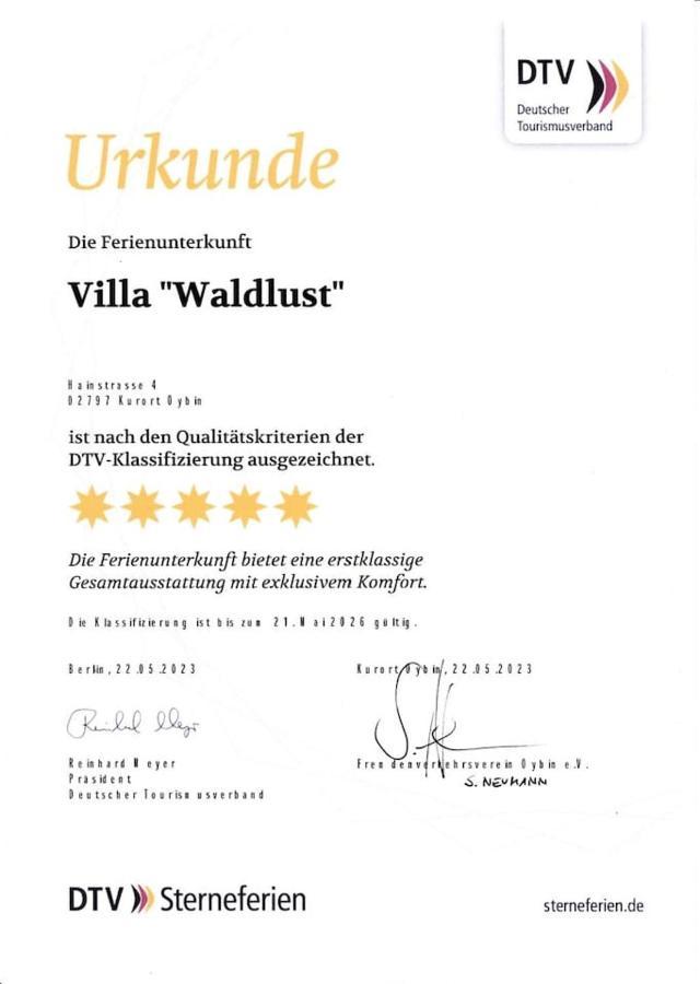Villa Waldlust - 5 Sterne - 2 Schlafzimmer Kurort Oybin Εξωτερικό φωτογραφία
